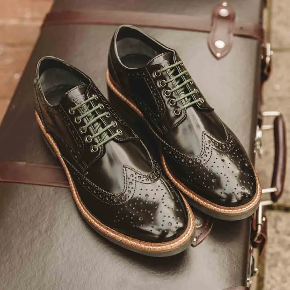 Woburn Hi Shine Brogue Shoes Black sold by Base London product image thumbnail 2