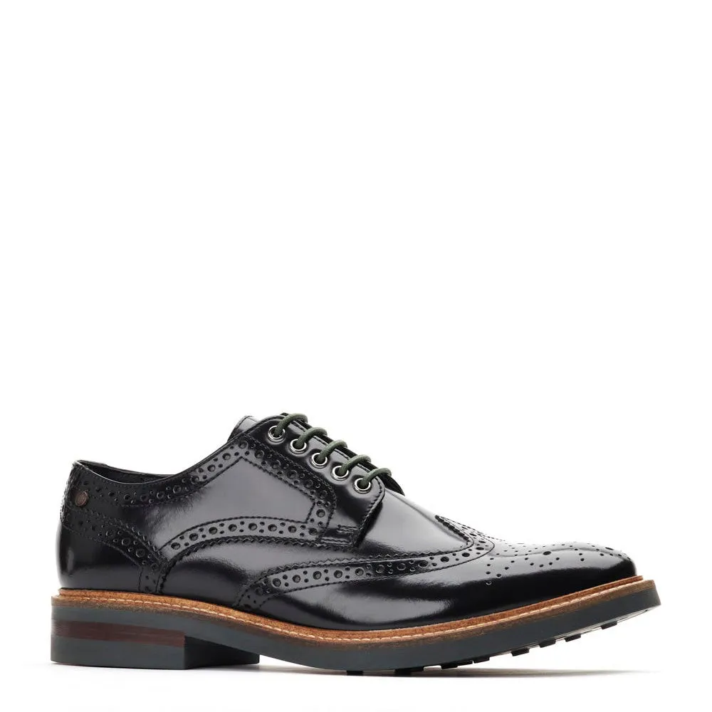 Woburn Hi Shine Brogue Shoes Black sold by Base London product image thumbnail 4
