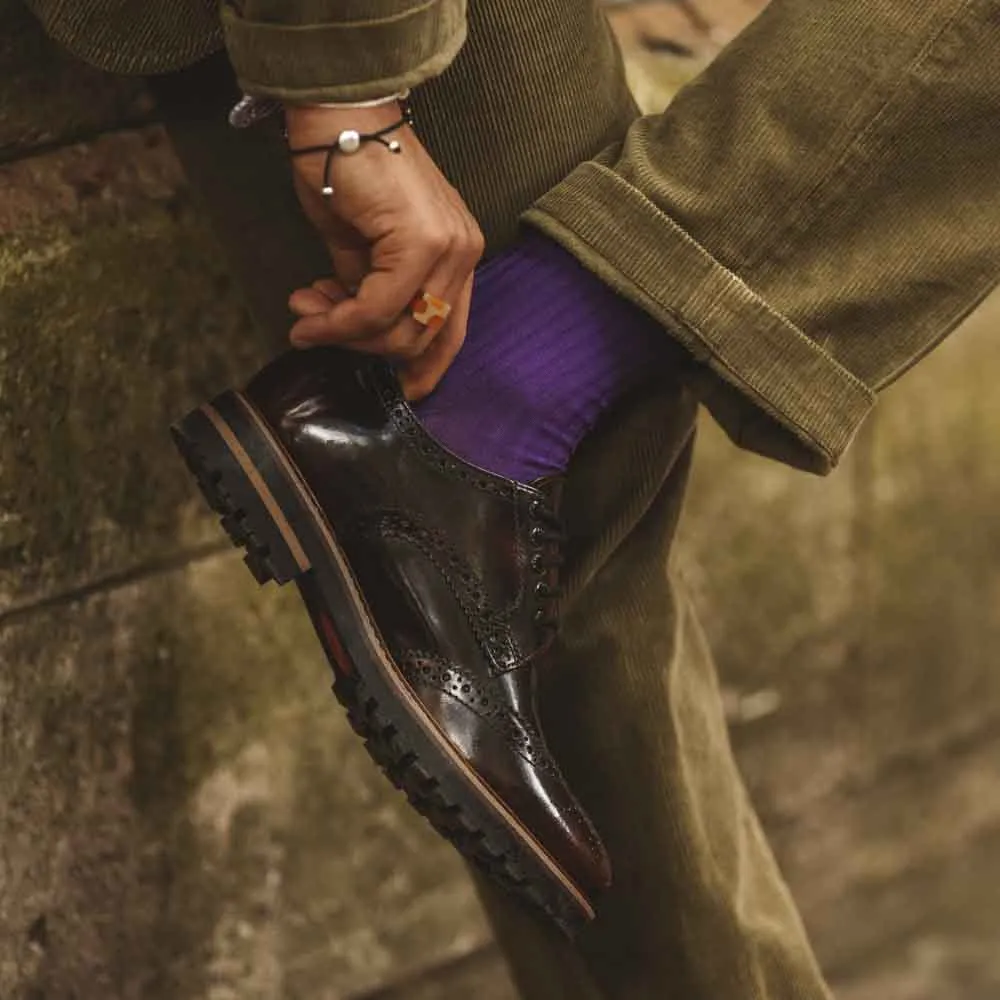 Gibbs Hi Shine Brogue Shoes Bordo sold by Base London product image thumbnail 5