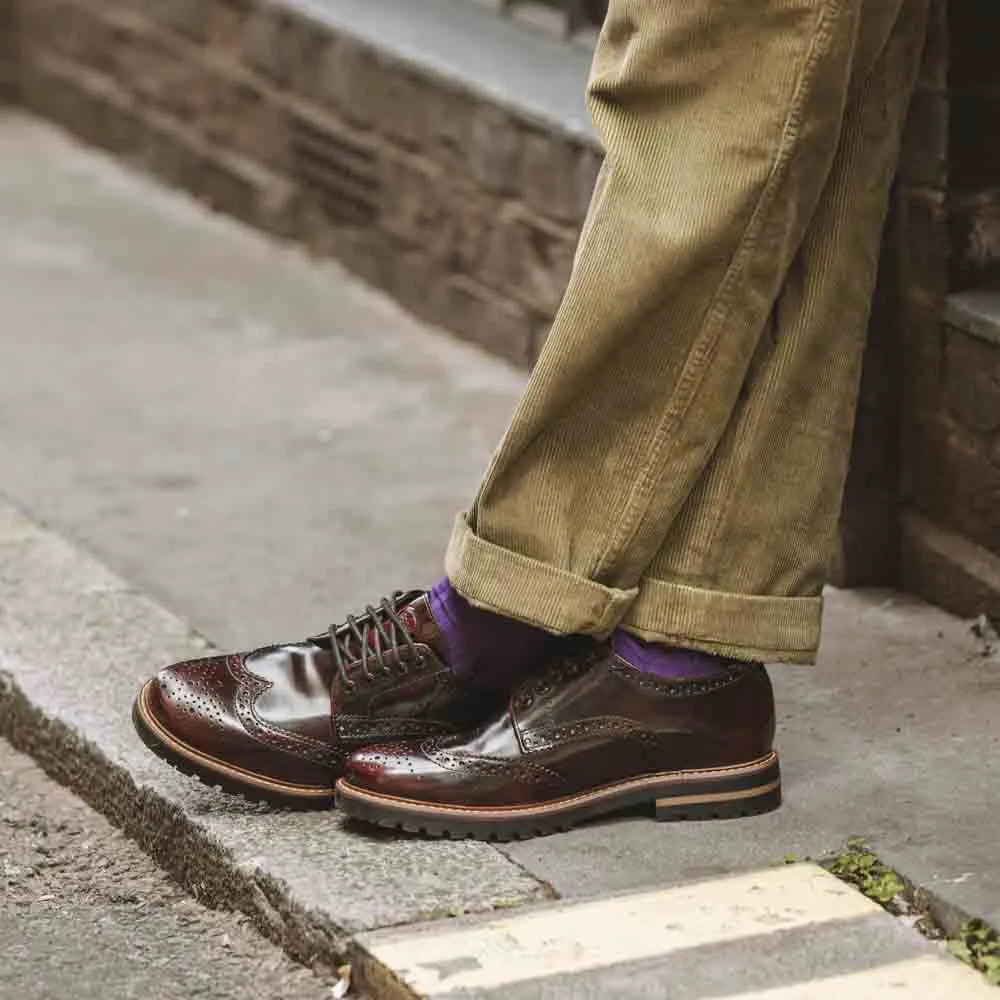 Gibbs Hi Shine Brogue Shoes Bordo sold by Base London product image thumbnail 2