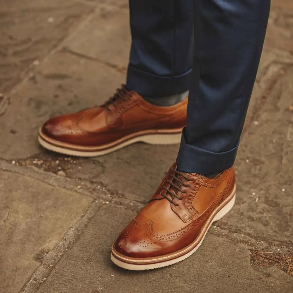 Sully Washed Brogue Shoes Tan sold by Base London product image thumbnail 4