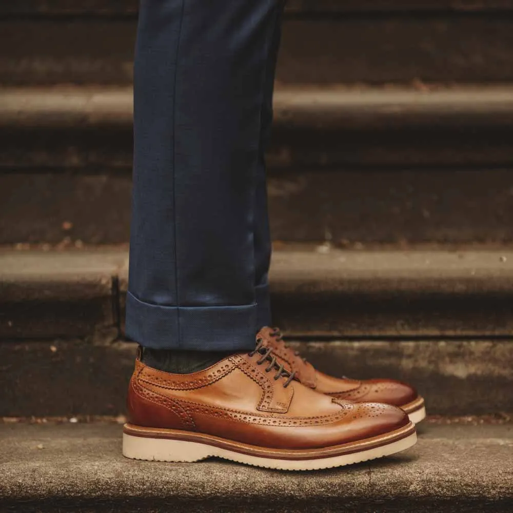 Sully Washed Brogue Shoes Tan sold by Base London product image thumbnail 5