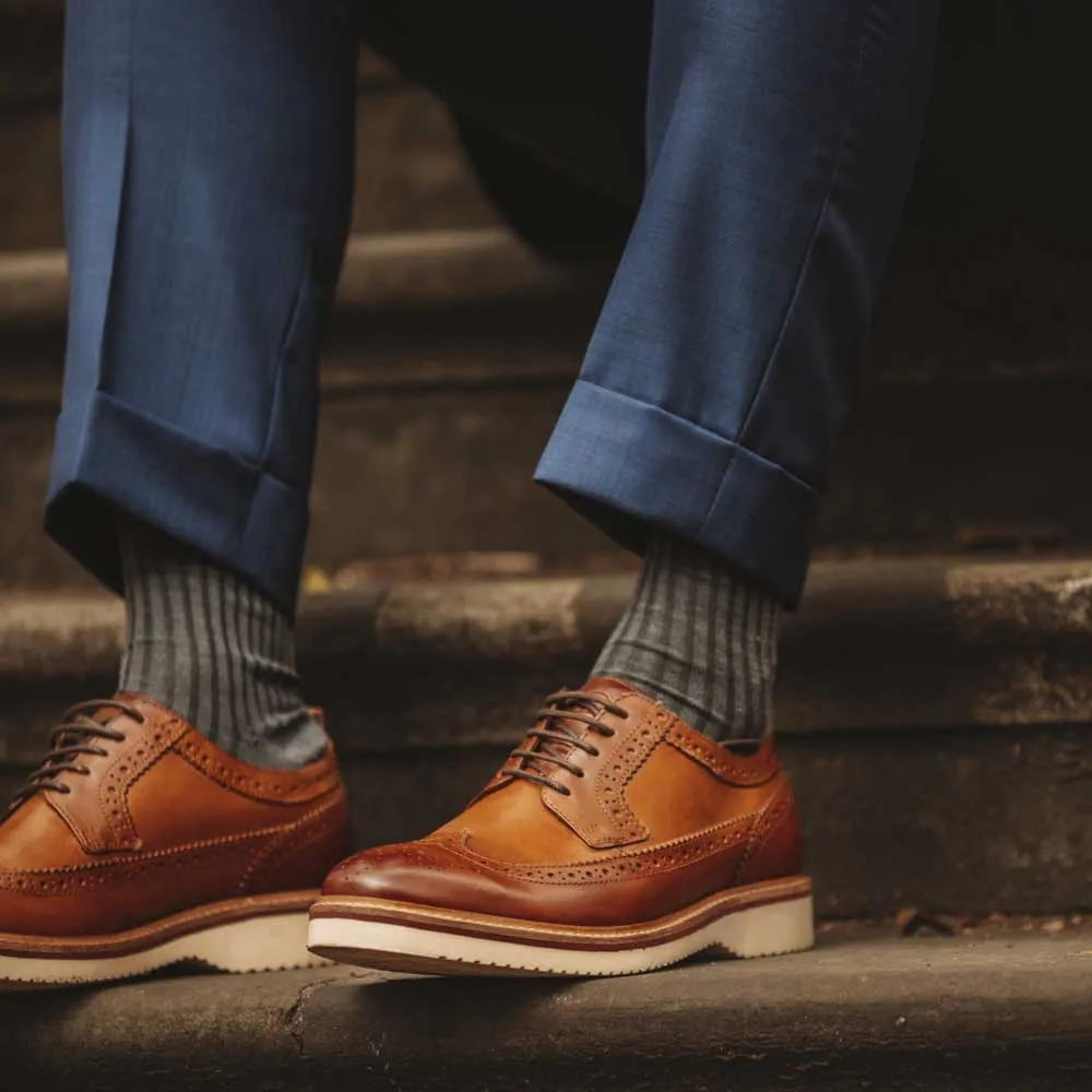 Sully Washed Brogue Shoes Tan sold by Base London product image thumbnail 2