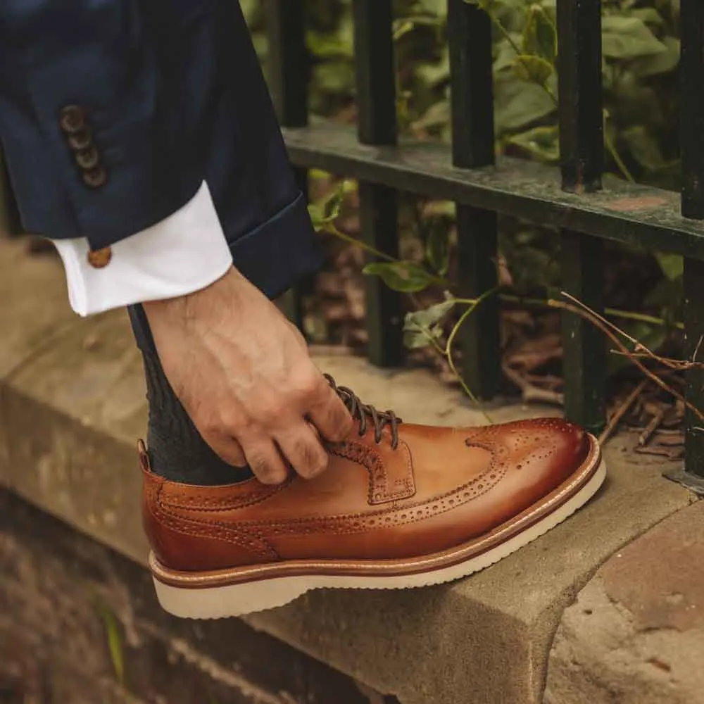 Sully Washed Brogue Shoes Tan sold by Base London product image thumbnail 3
