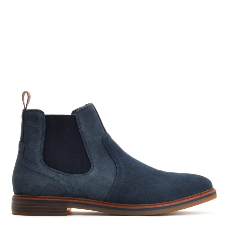 Rampton Suede Navy Chelsea Boots sold by Base London