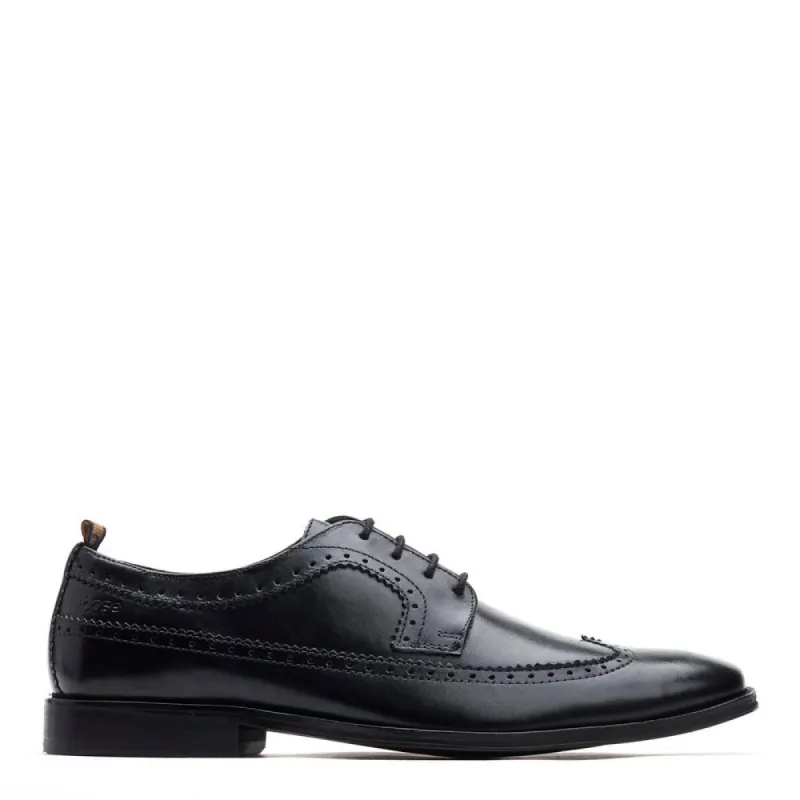 Havisham Waxy Brogue Shoes Black sold by Base London