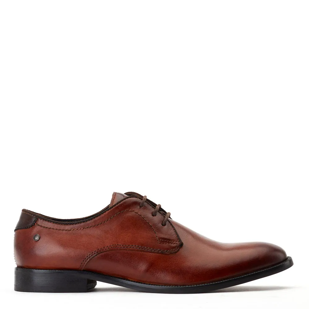 Bertie Burnished Derby Shoes Tan sold by Base London