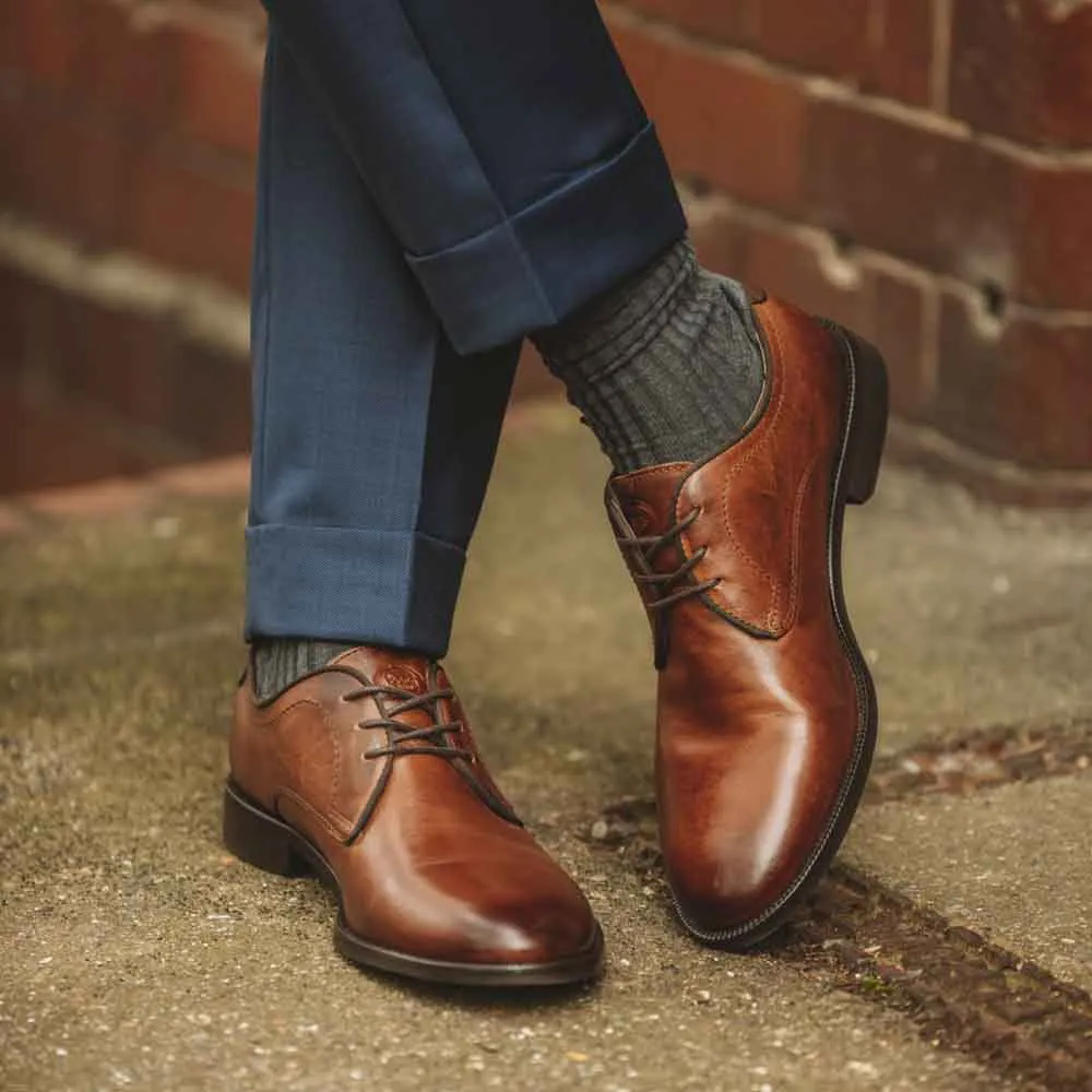 Bertie Burnished Derby Shoes Tan sold by Base London product image thumbnail 2