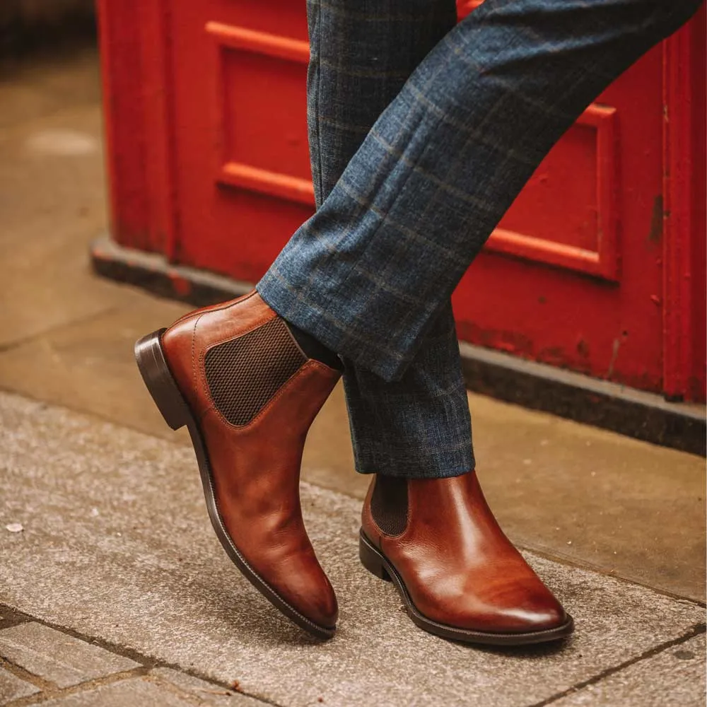 Carson Burnished Chelsea Boots Tan sold by Base London product image thumbnail 2