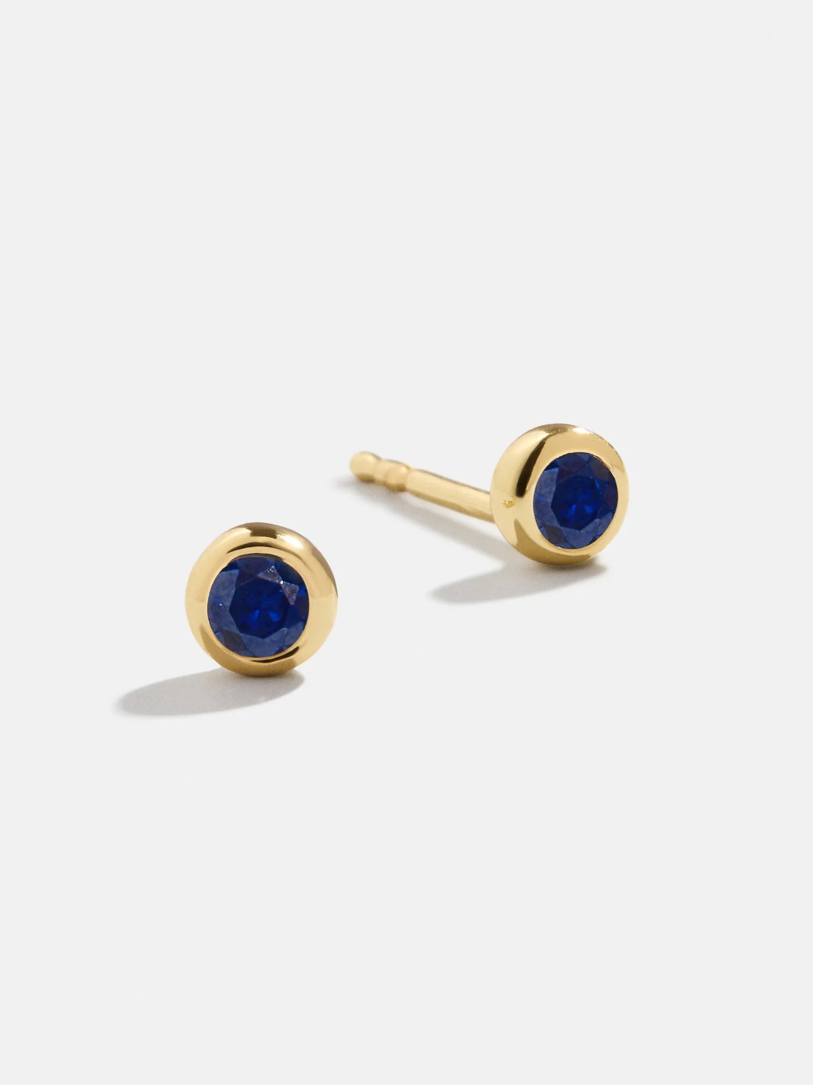 18K Gold Birthstone Stud Earrings - Sapphire sold by BaubleBar