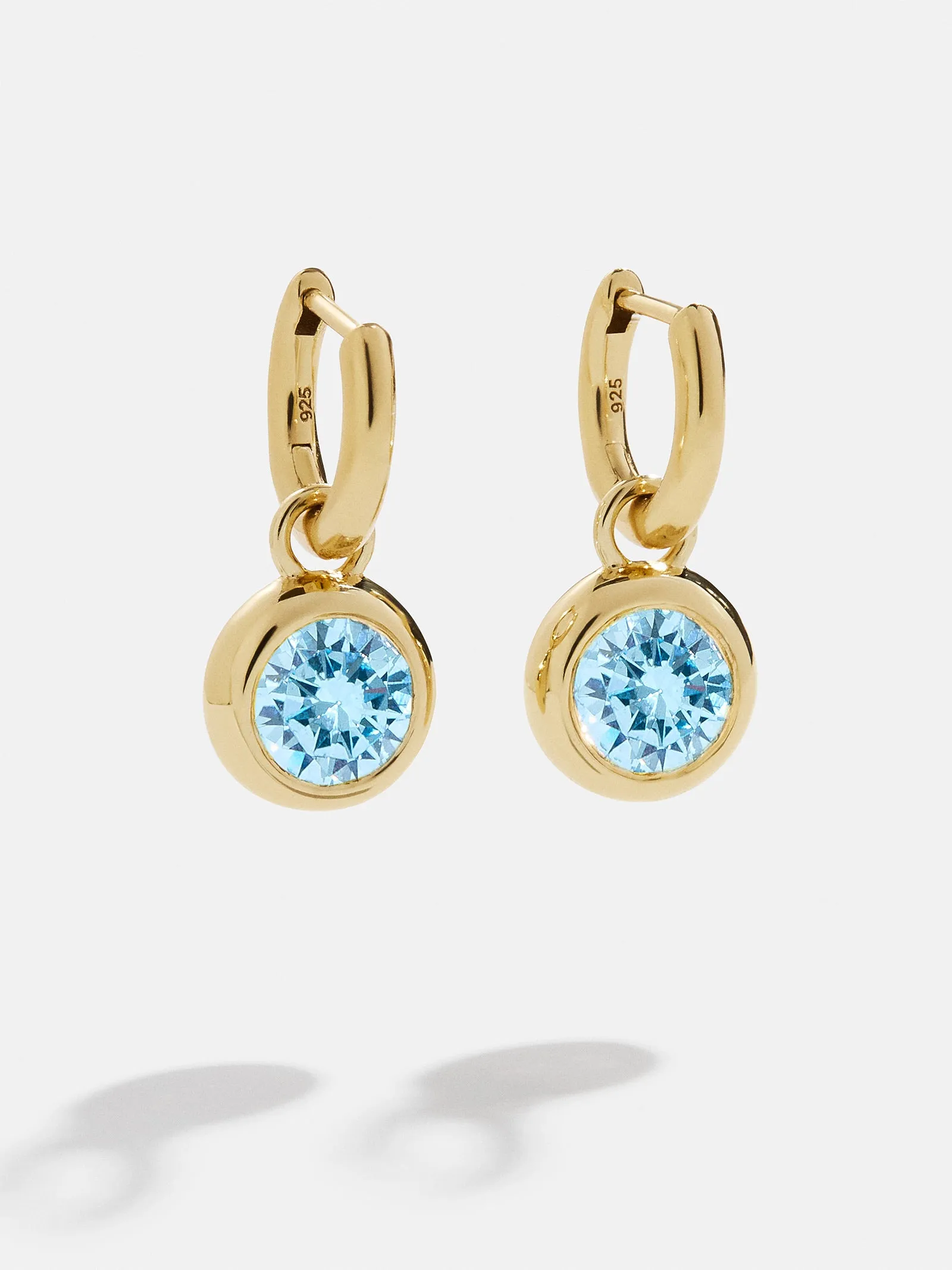 18K Gold Birthstone Drop Earrings - Aquamarine sold by BaubleBar