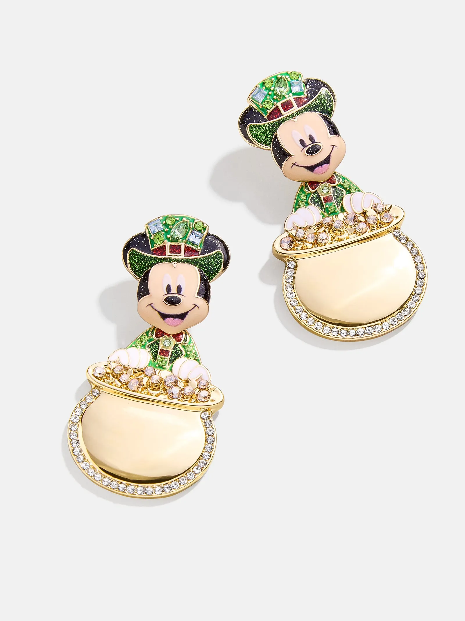 Mickey Mouse disney Pot Of Gold Earrings - Green/Gold sold by BaubleBar