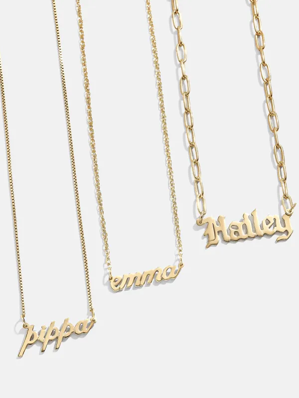 14K Gold Custom Nameplate Necklace - Gold sold by BaubleBar