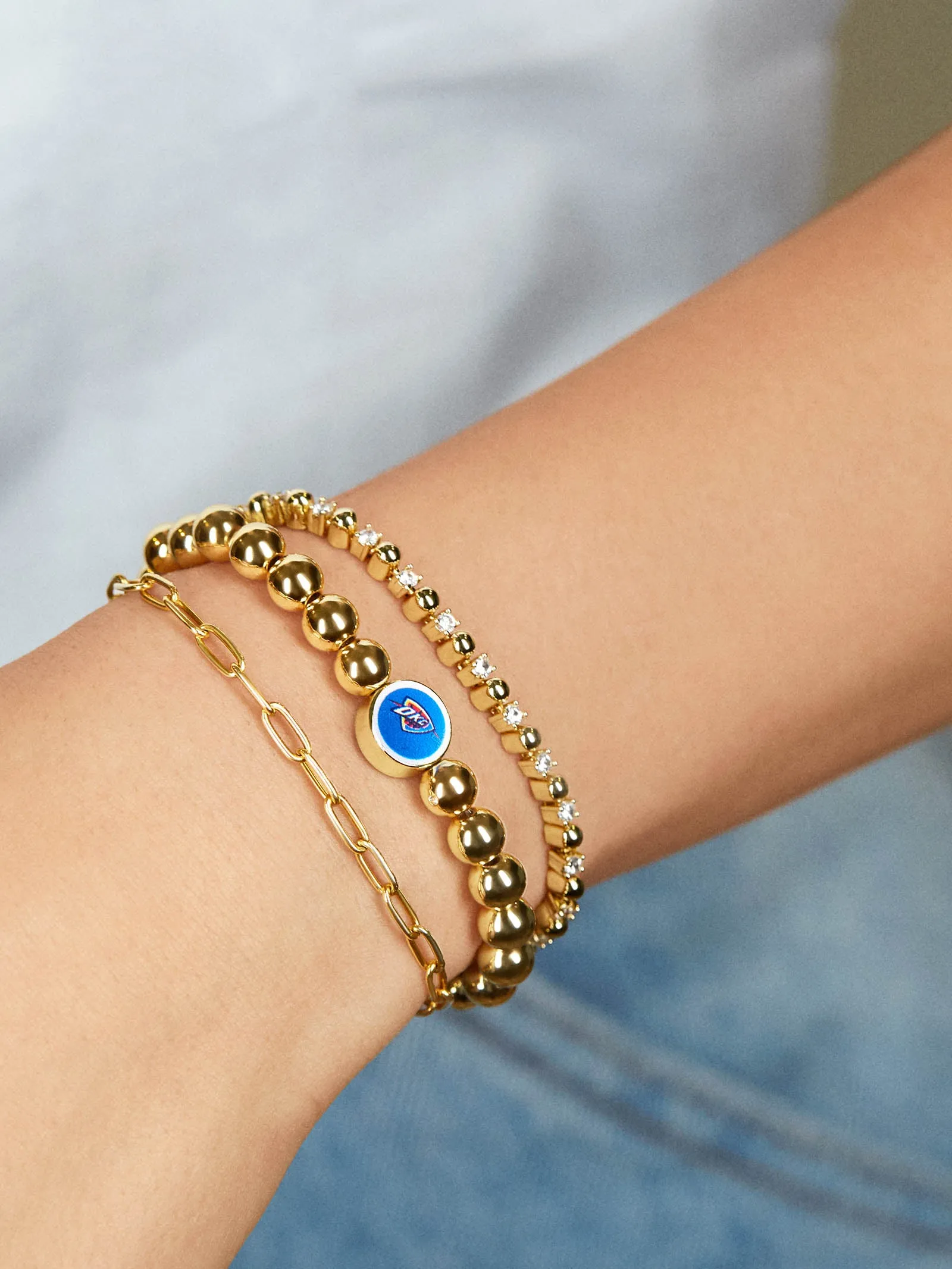 Oklahoma City Thunder Gold Pisa Bracelet - Oklahoma City Thunder sold by BaubleBar product image thumbnail 2