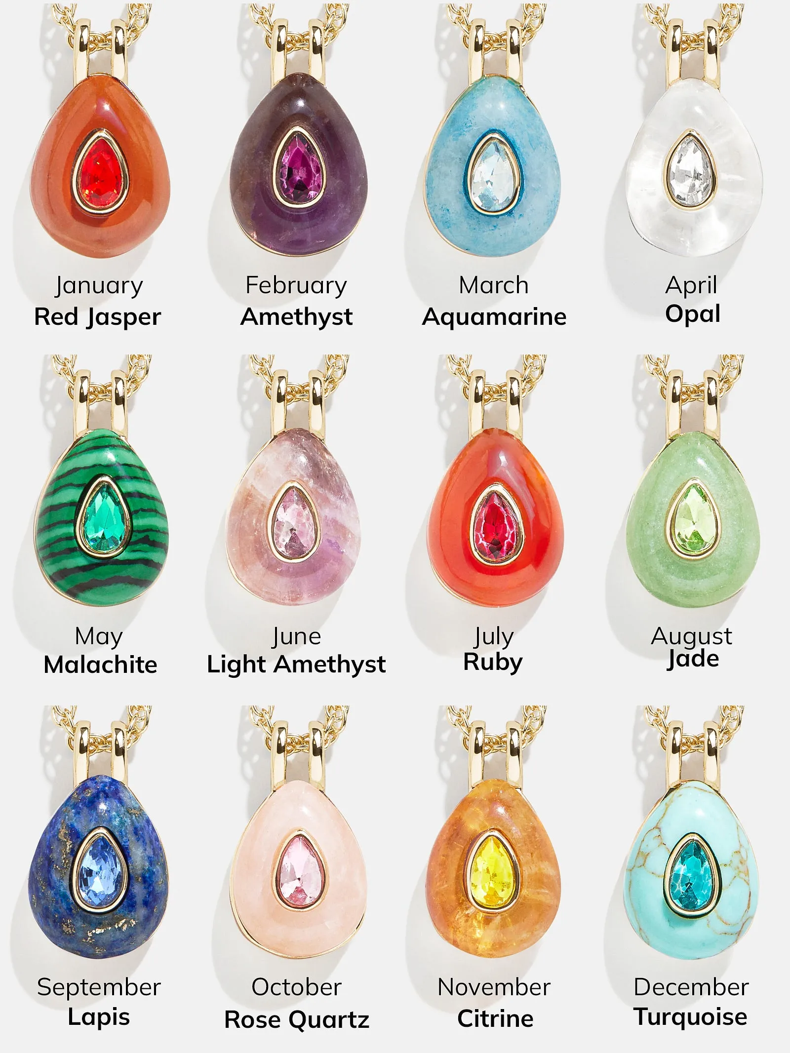 Semi-Precious Teardrop Birthstone Necklace - Emerald sold by BaubleBar product image thumbnail 4