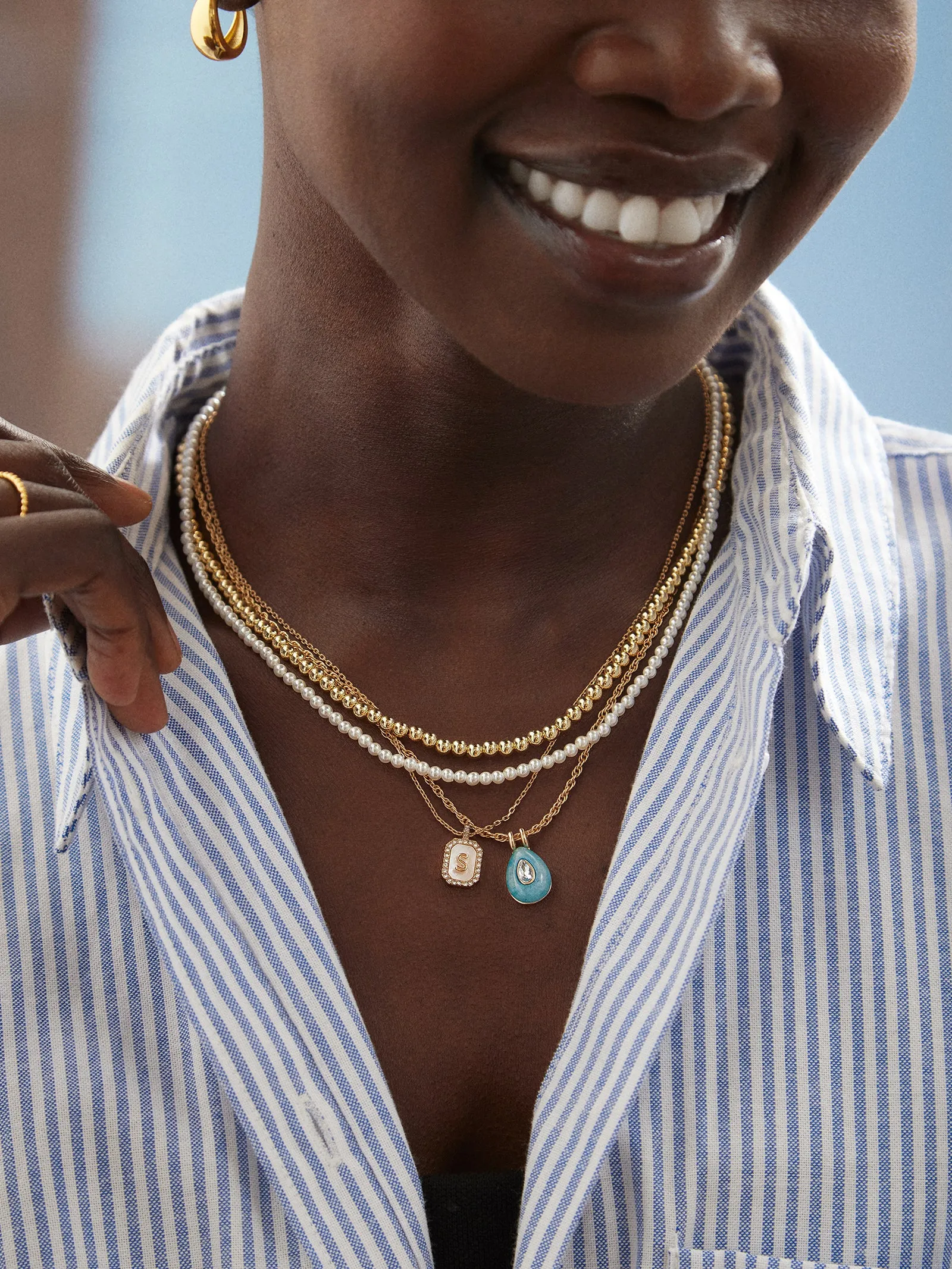 Semi-Precious Teardrop Birthstone Necklace - Emerald sold by BaubleBar product image thumbnail 2