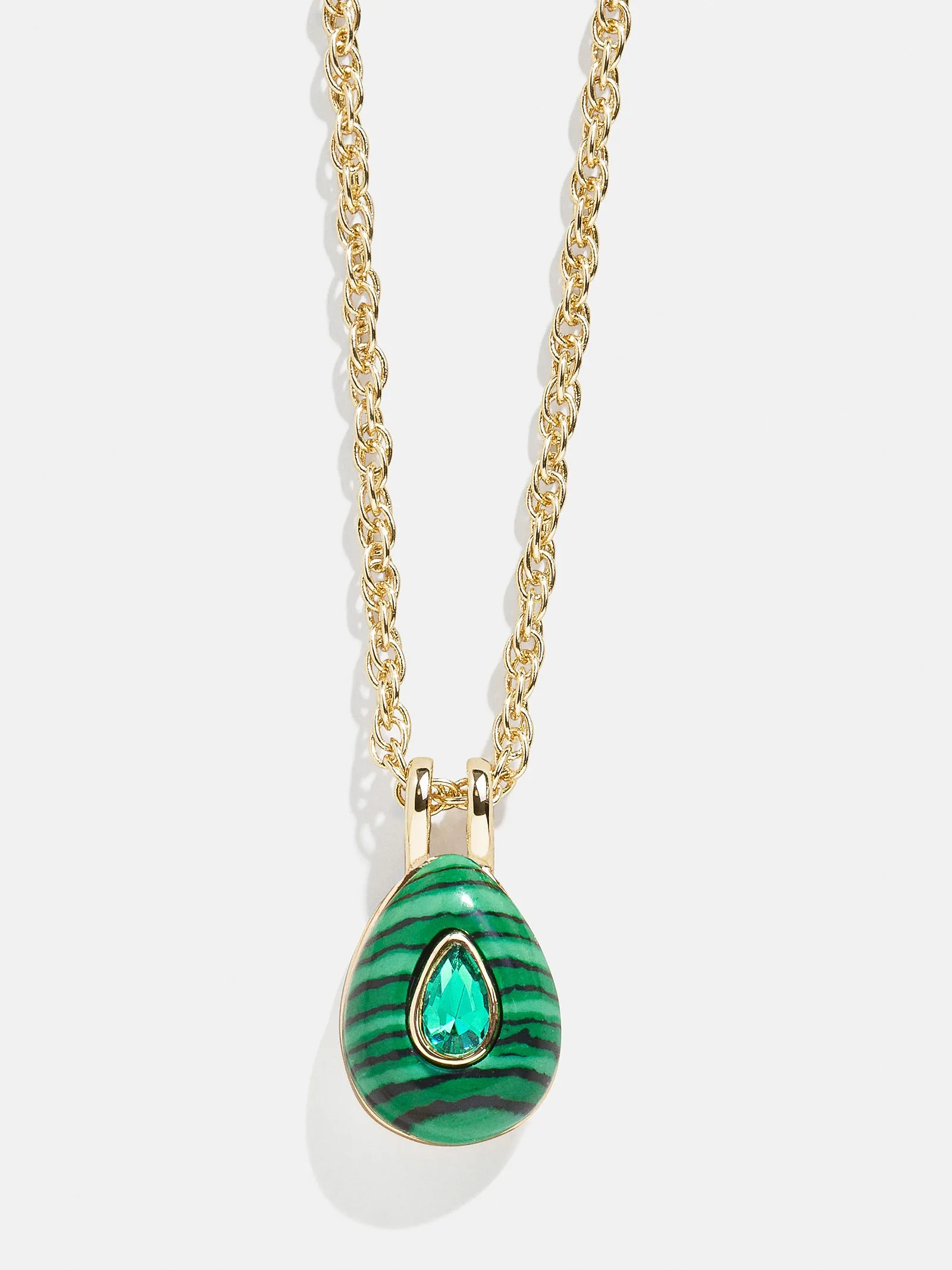 Semi-Precious Teardrop Birthstone Necklace - Emerald sold by BaubleBar