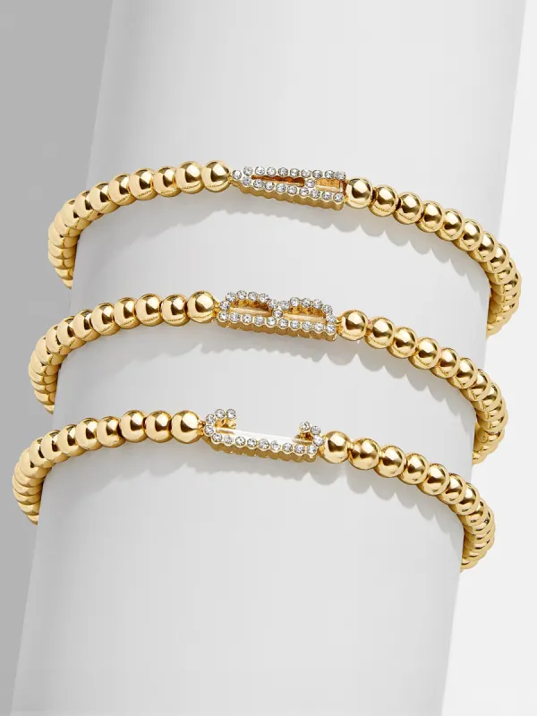 East West Initial Pisa Bracelet - Gold/Pavé sold by BaubleBar