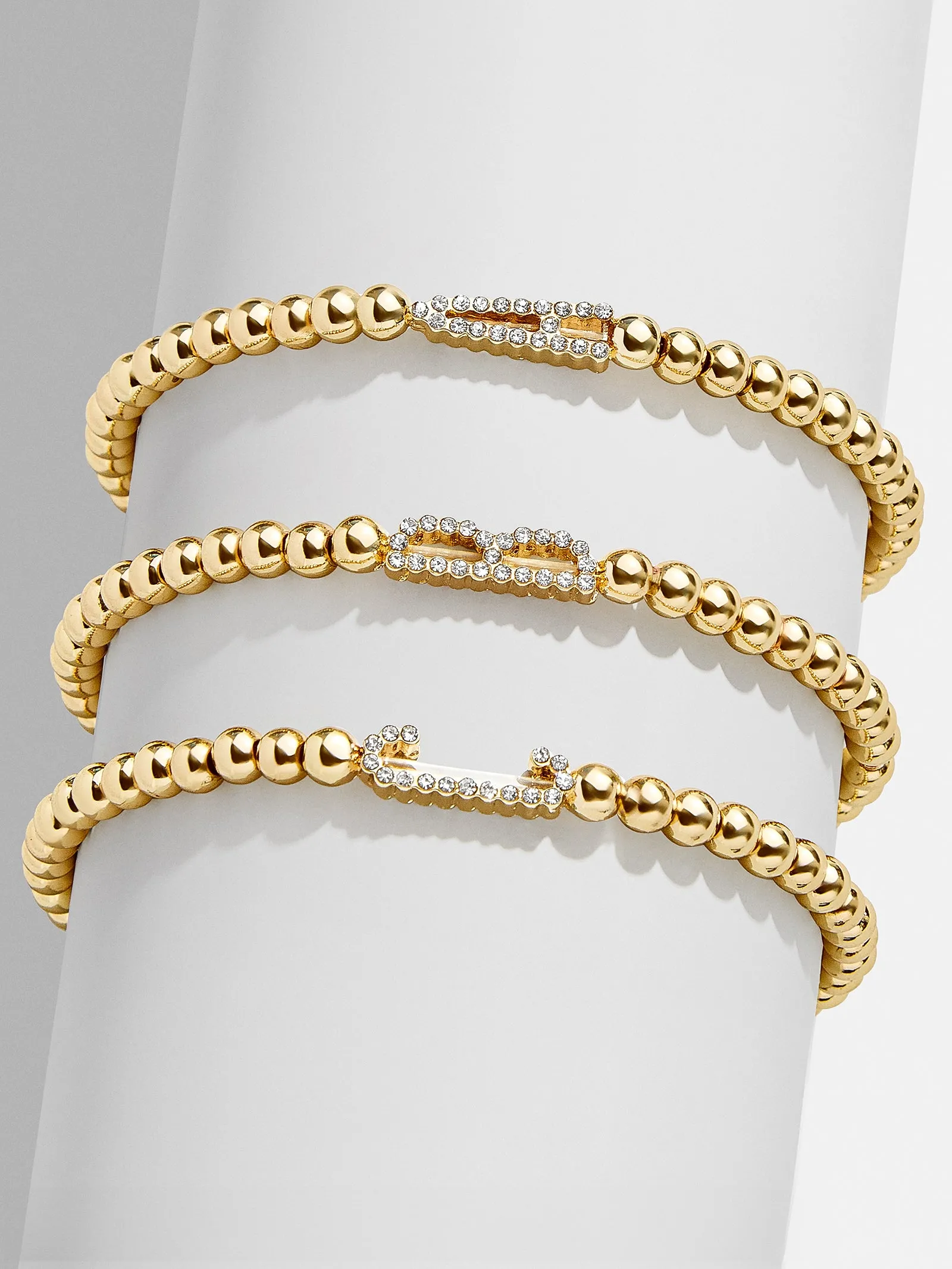 East West Initial Pisa Bracelet - Gold/Pavé sold by BaubleBar
