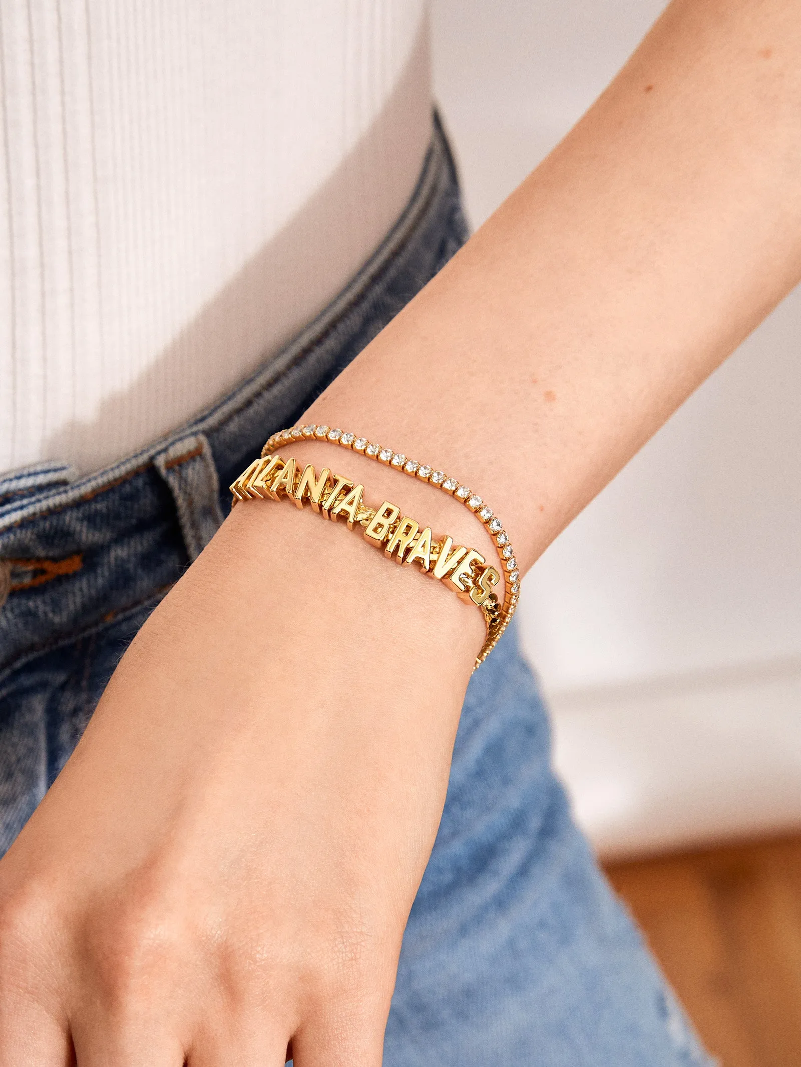 MLB Gold Curb Chain Bracelet - Atlanta Braves sold by BaubleBar product image thumbnail 2