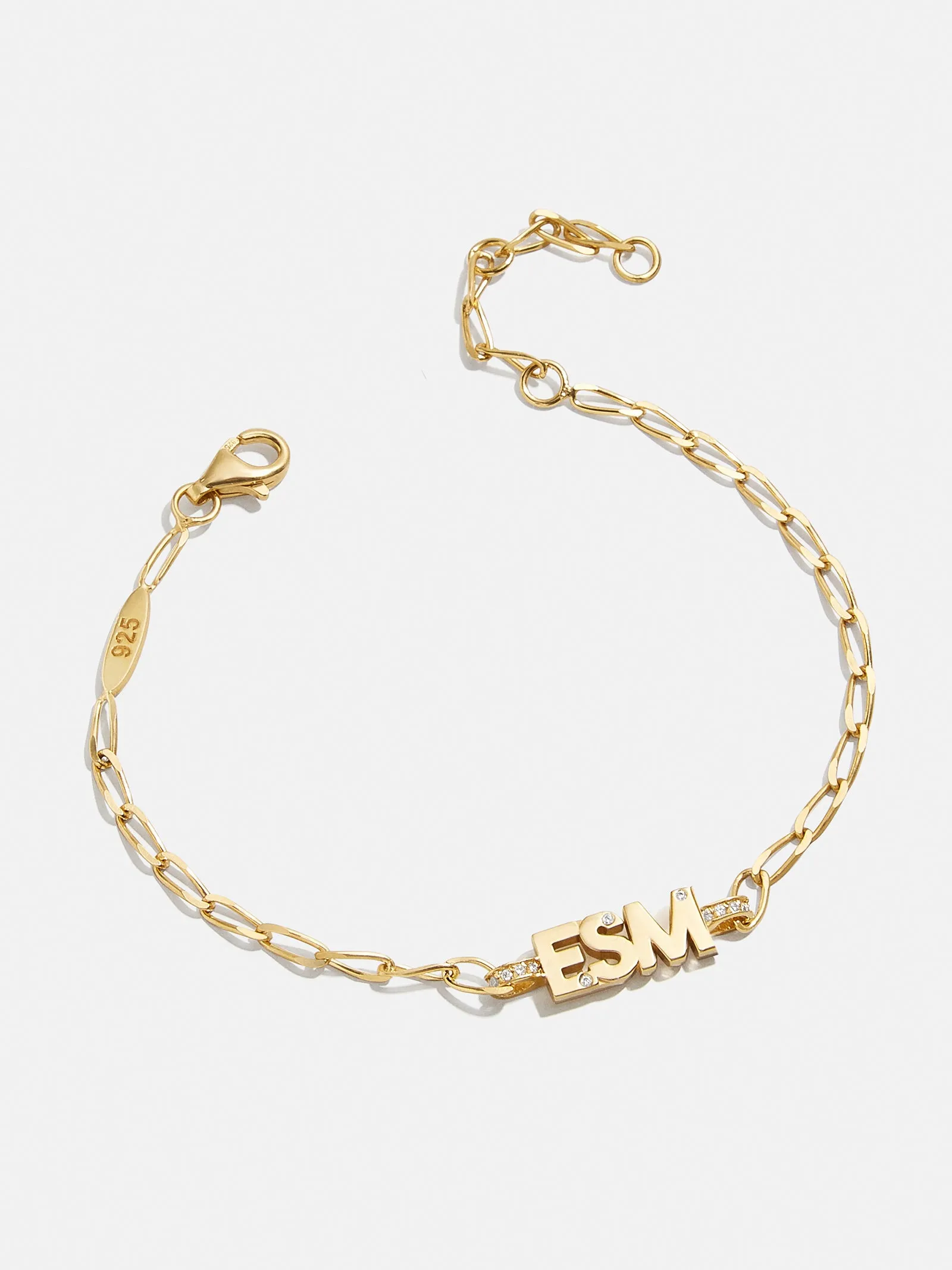 Mini 18K Gold Custom Initial Bracelet - Gold/Pavé sold by BaubleBar product image thumbnail 3
