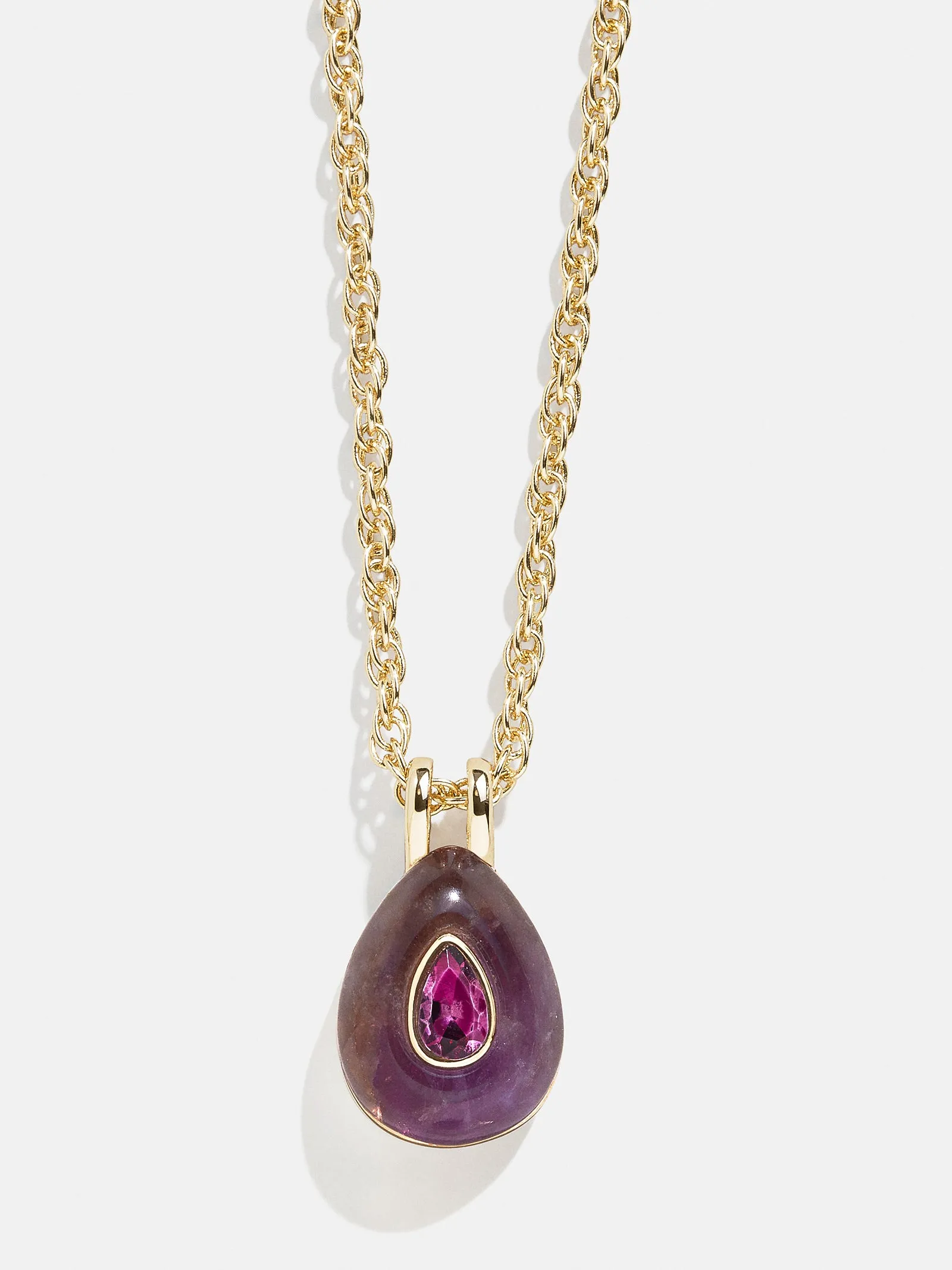 Semi-Precious Teardrop Birthstone Necklace - Amethyst sold by BaubleBar