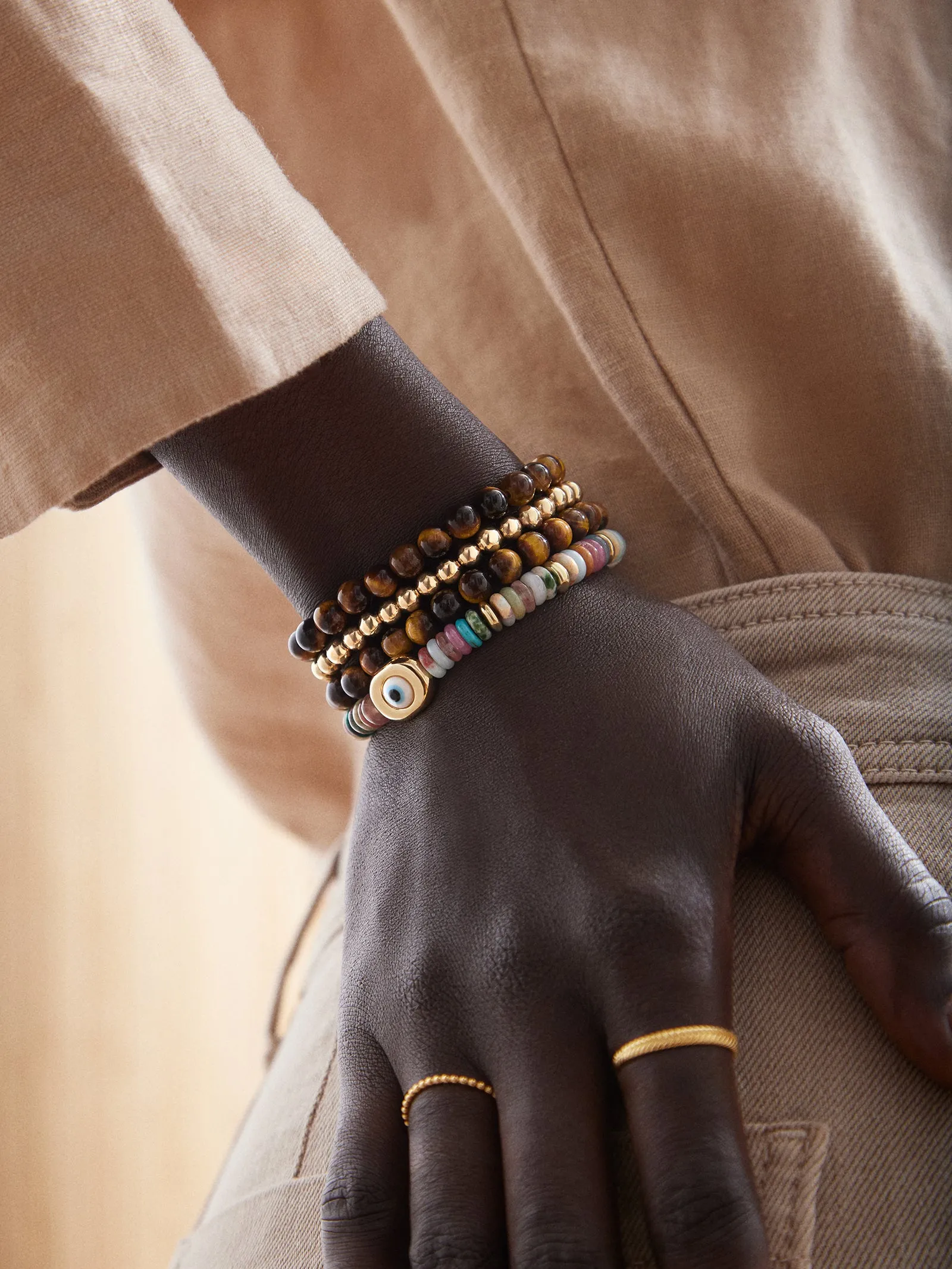 Cameron Semi-Precious Bracelet - Tiger's Eye sold by BaubleBar product image thumbnail 2