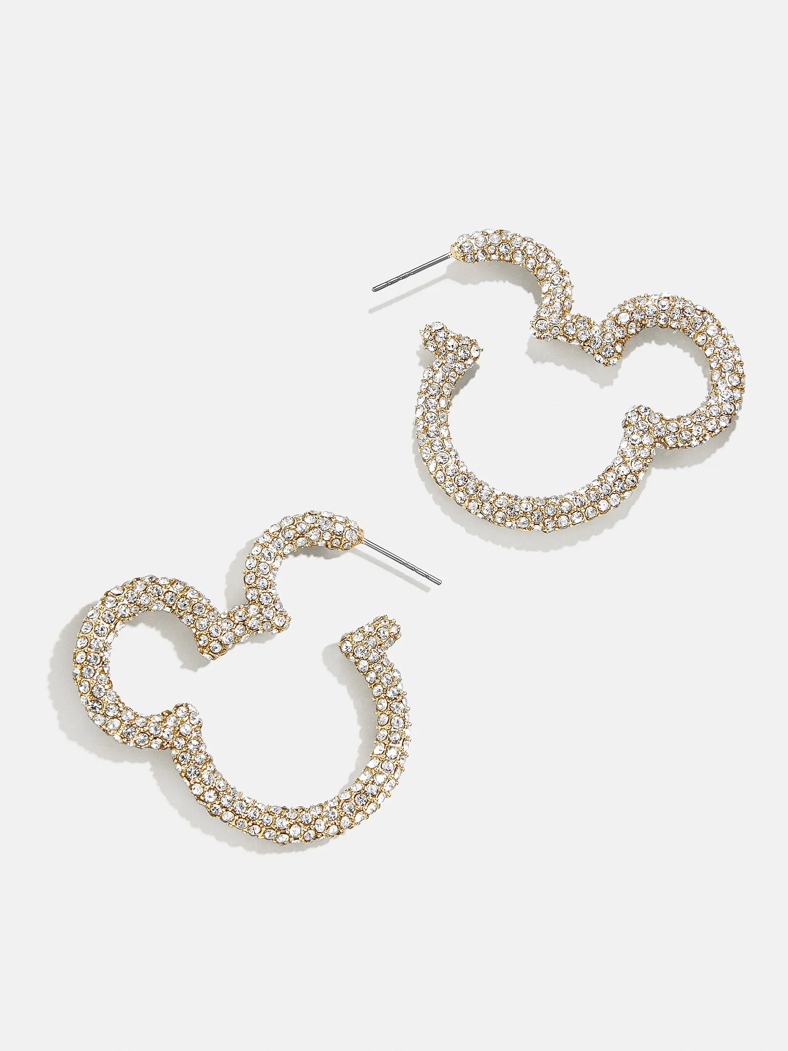 Mickey Mouse Disney Essential Hoop Earrings - Gold/Pavé sold by BaubleBar