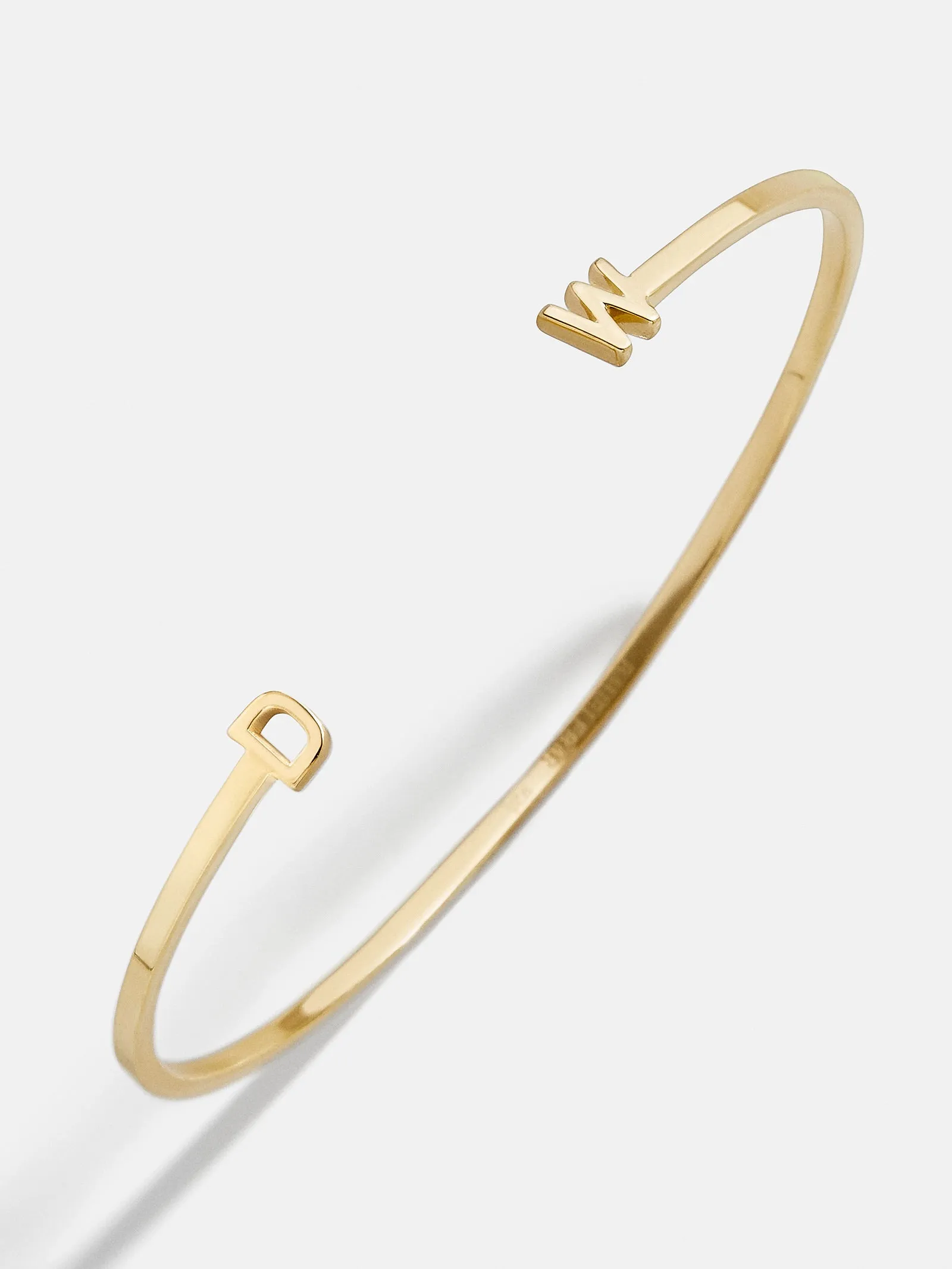 18K Gold Double Initial Custom Cuff Bracelet - Gold/Pavé sold by BaubleBar product image thumbnail 3