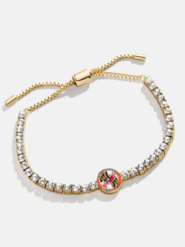 MLB Gold Tennis Bracelet - Baltimore Orioles sold by BaubleBar