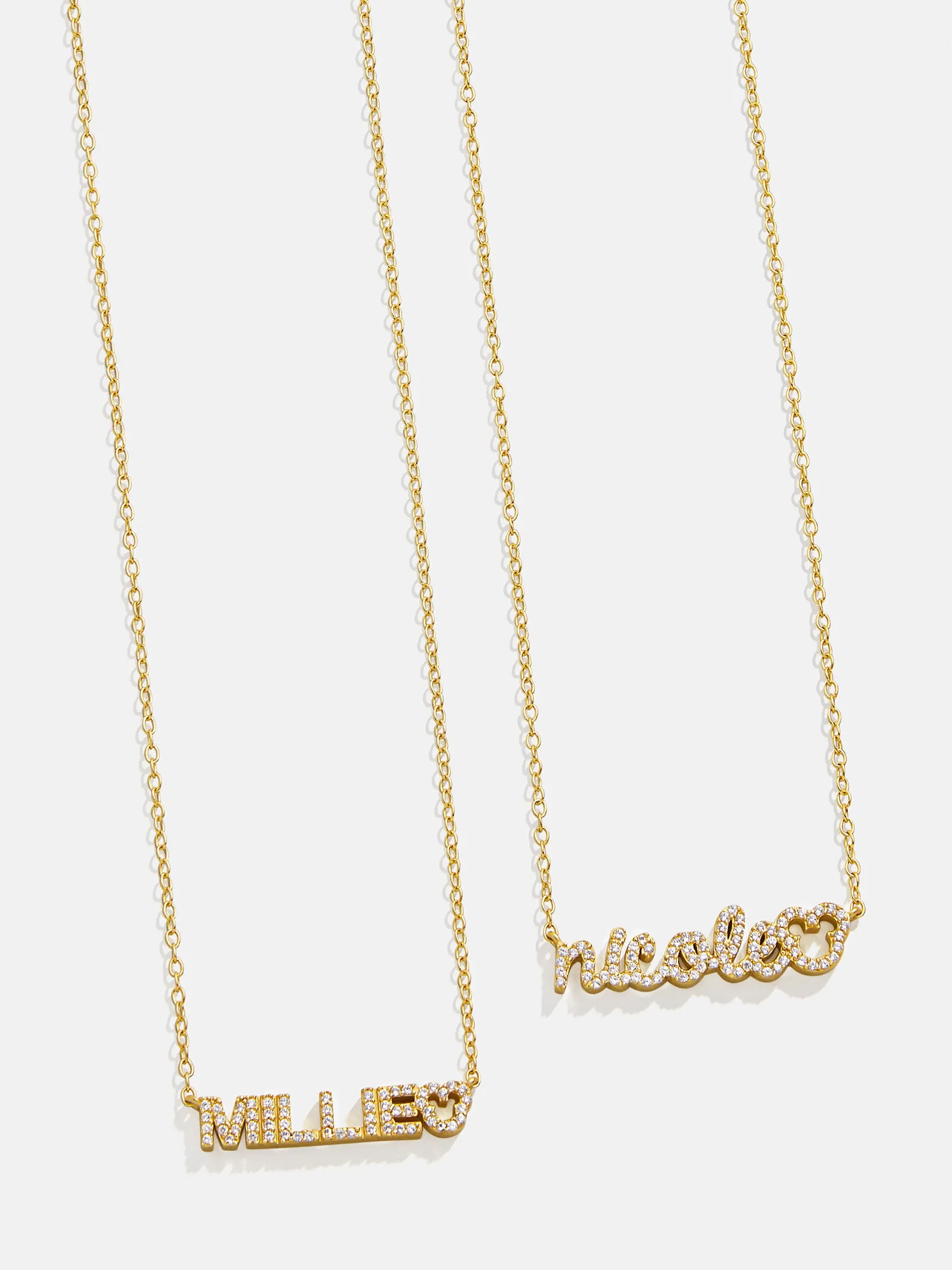 Disney Mickey Mouse 14K Gold Plated Sterling Silver Custom Nameplate Necklace - Gold/Pavé sold by BaubleBar product image thumbnail 3