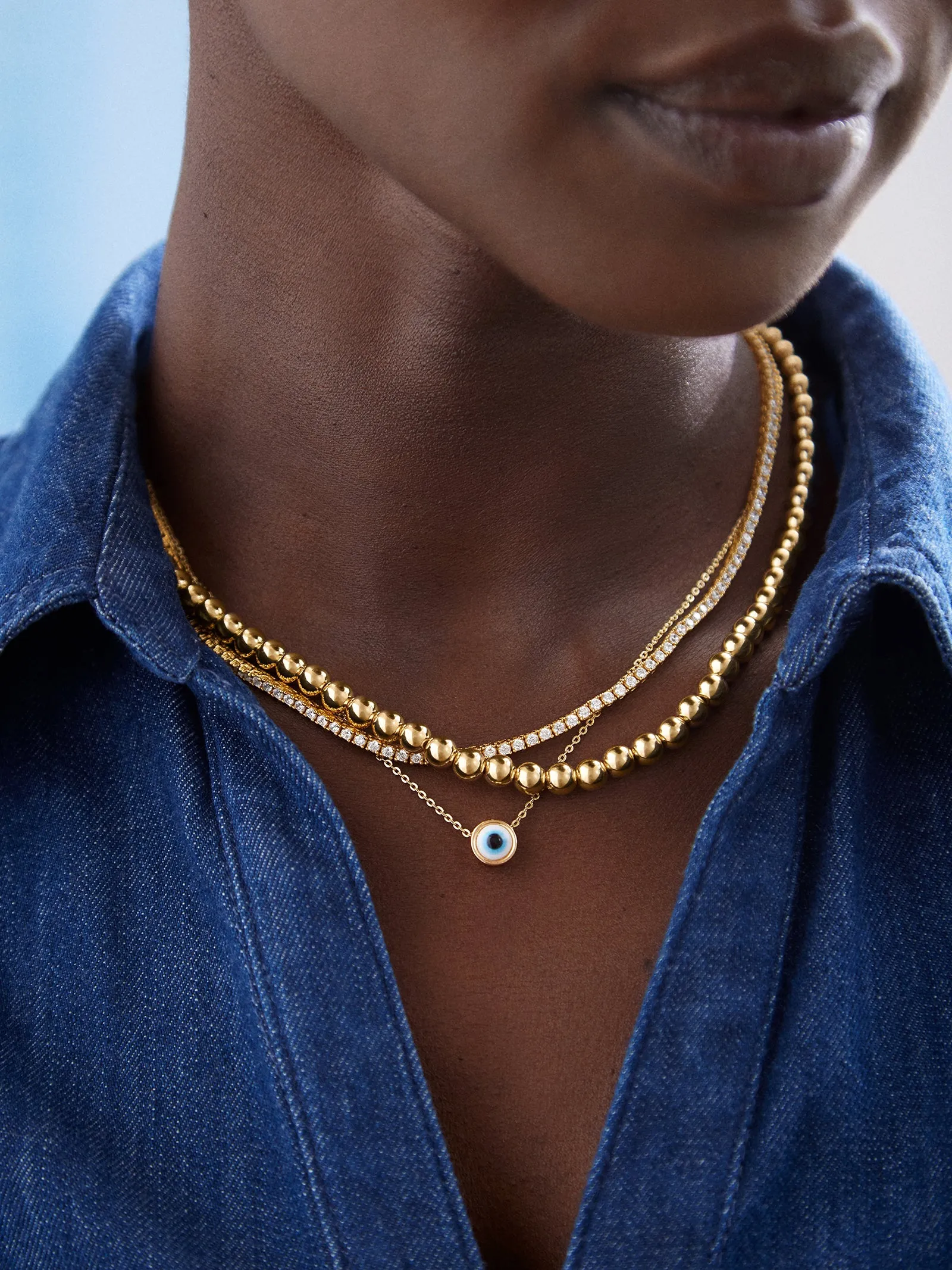 Eyes On You Necklace - Blue/Gold sold by BaubleBar product image thumbnail 2