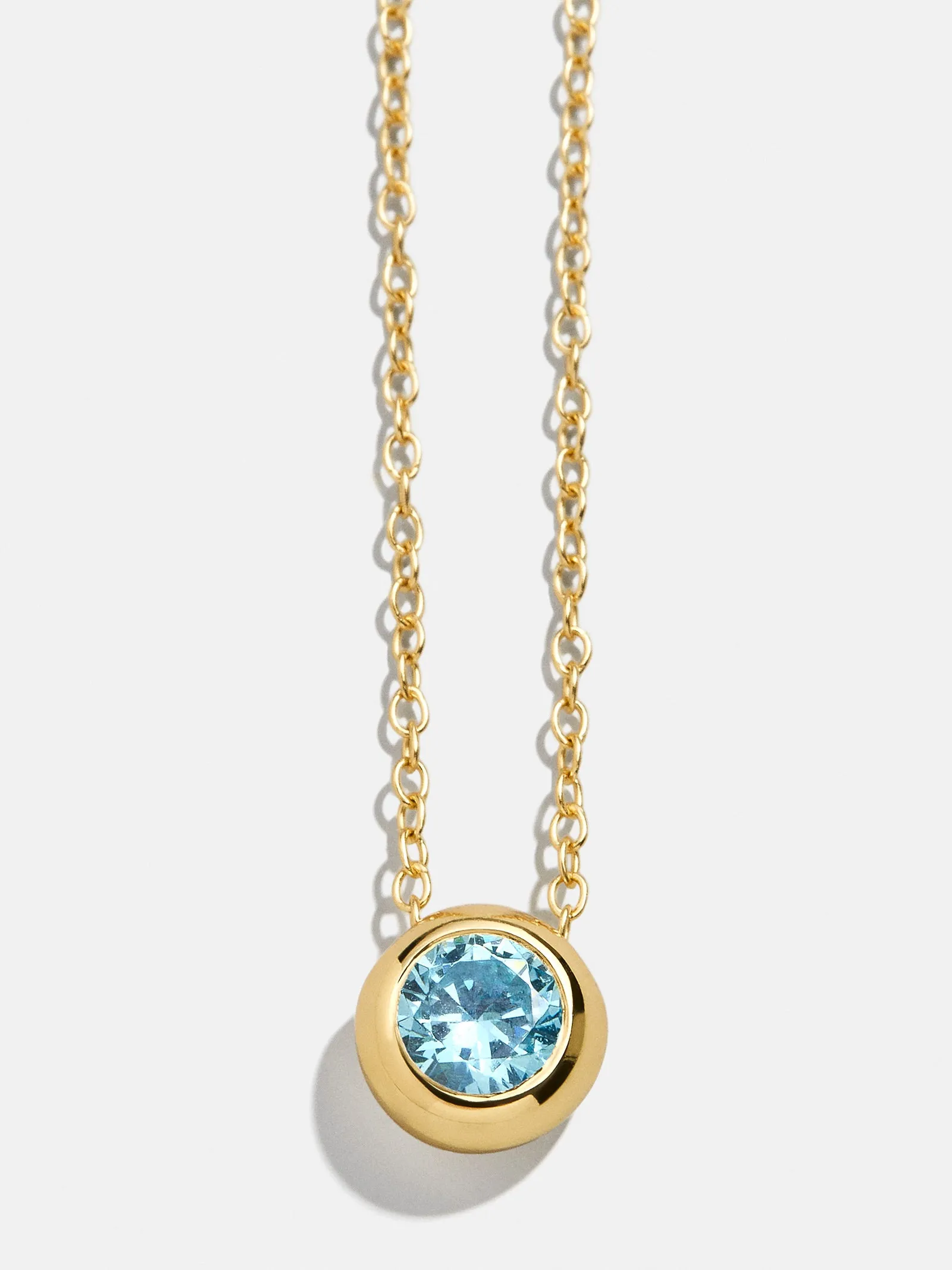 18K Gold Birthstone Pendant Necklace - Aquamarine sold by BaubleBar