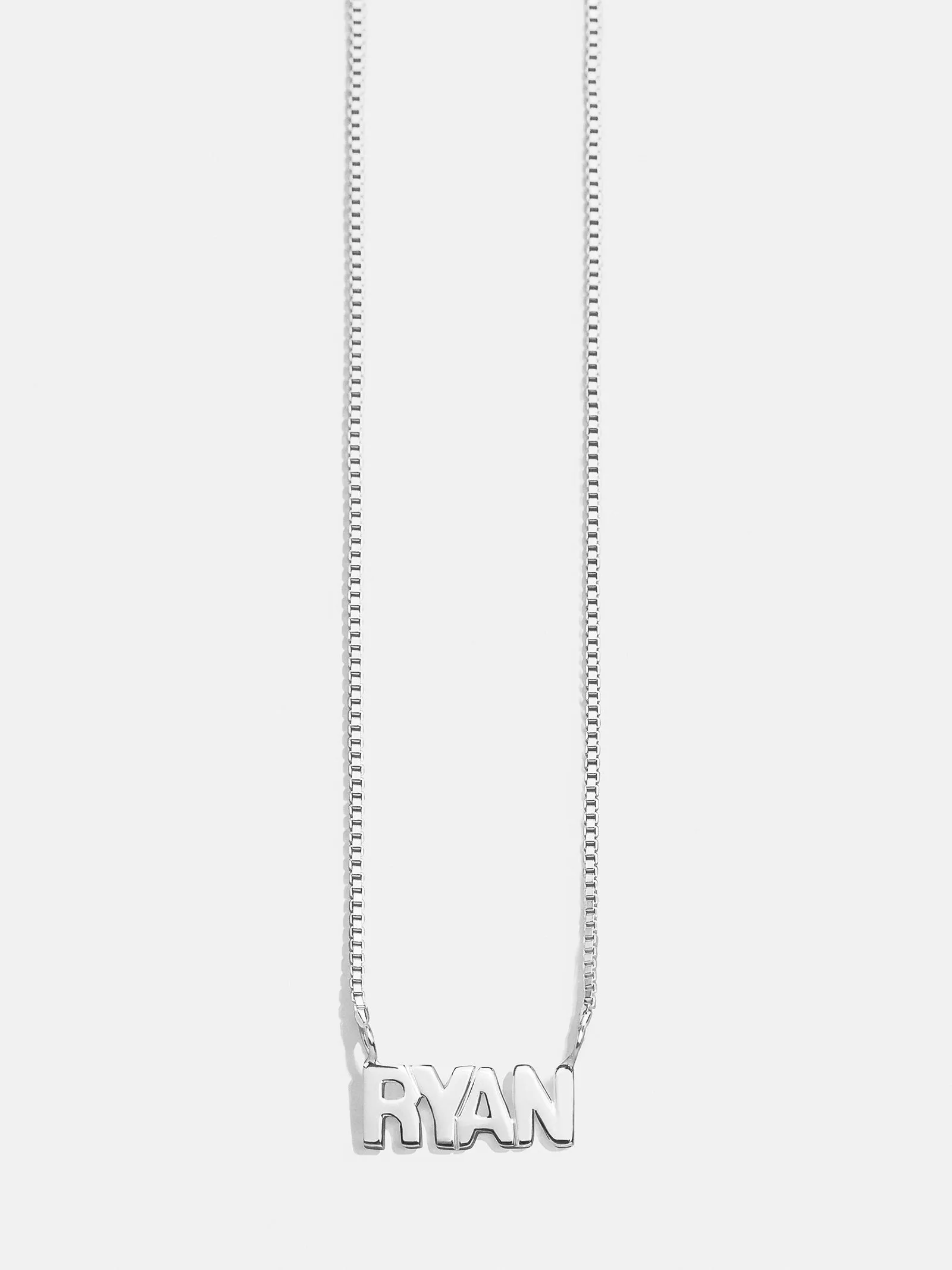 Sterling Silver Box Chain Custom Nameplate Necklace - Silver sold by BaubleBar product image thumbnail 3