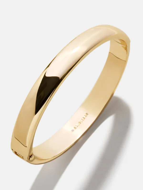 Nadia Classic Hinge Bangle - Classic Thick Gold sold by BaubleBar