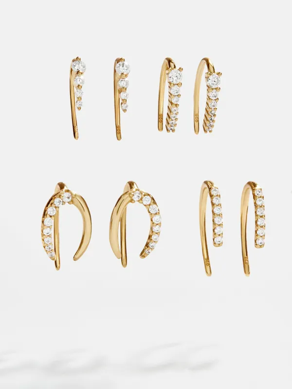 Libby 18K Gold Earring Set - Gold sold by BaubleBar