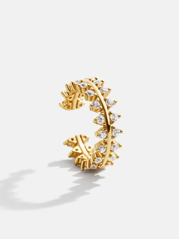 Victoria 18K Gold Ear Cuff - Gold/Pavé sold by BaubleBar