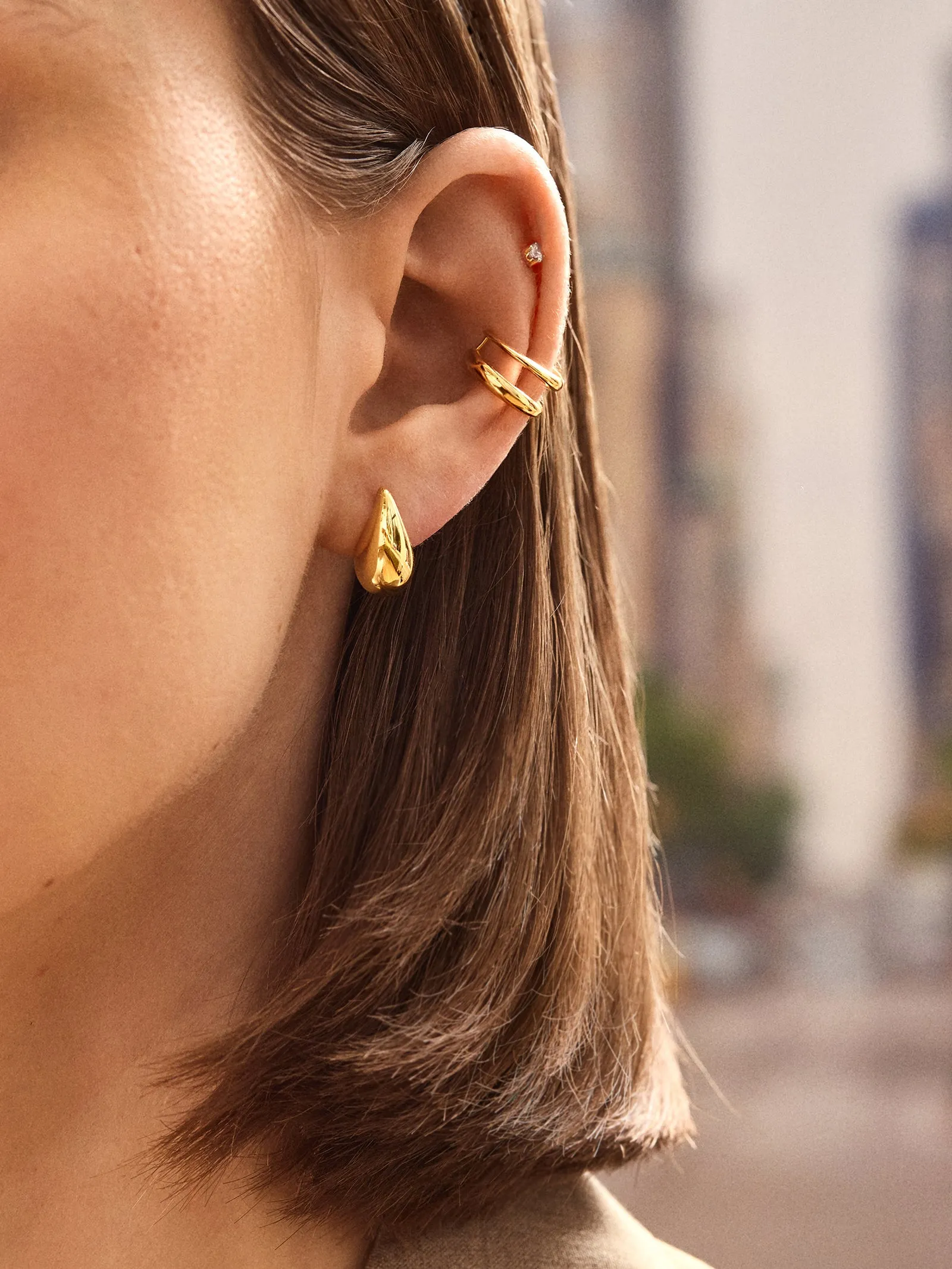 Ella 18K Gold Earrings sold by BaubleBar product image thumbnail 2