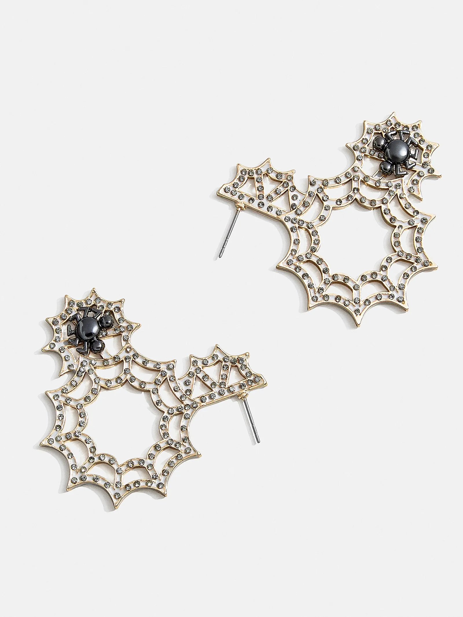 Mickey Mouse disney Spiderweb Glow-In-The-Dark Hoop Earrings - Gold/Pavé sold by BaubleBar
