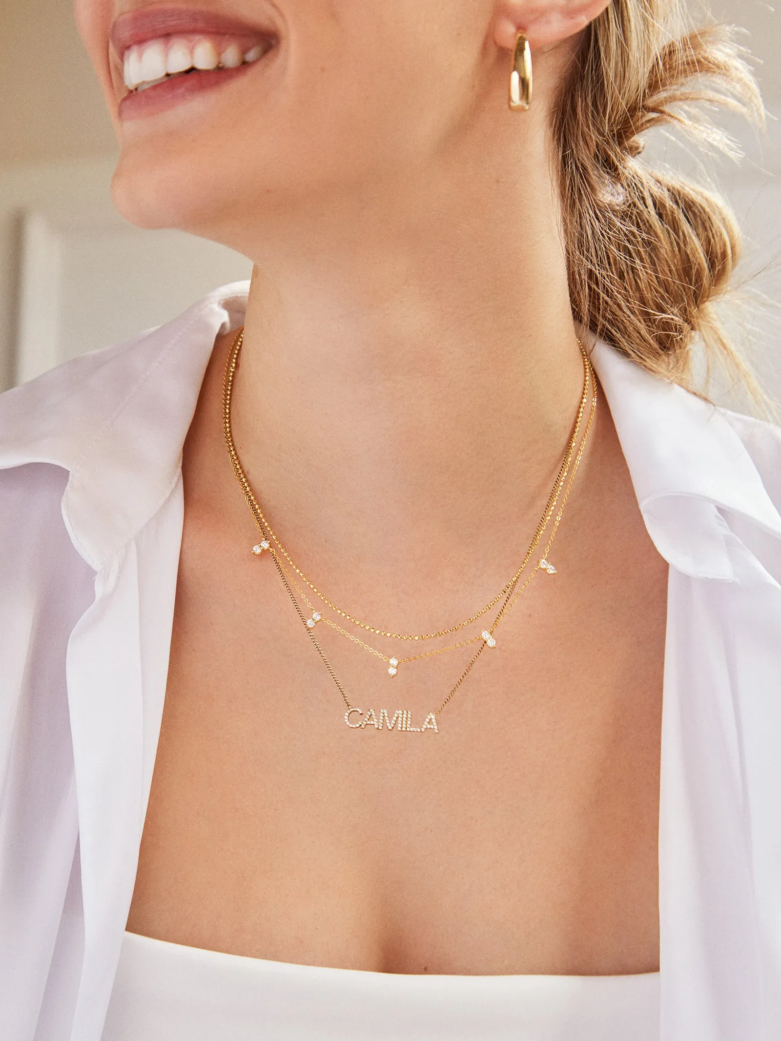 18K Custom Nameplate Necklace - Block Font sold by BaubleBar product image thumbnail 2