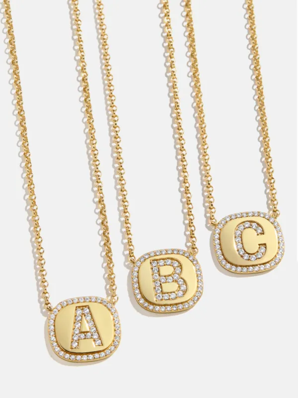 18K Gold Initial Pendant Necklace - Gold/Pavé sold by BaubleBar