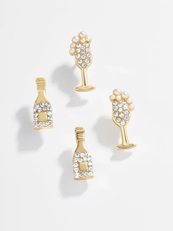 Pop the Bubbly Earring Set - Champagne Flute sold by BaubleBar