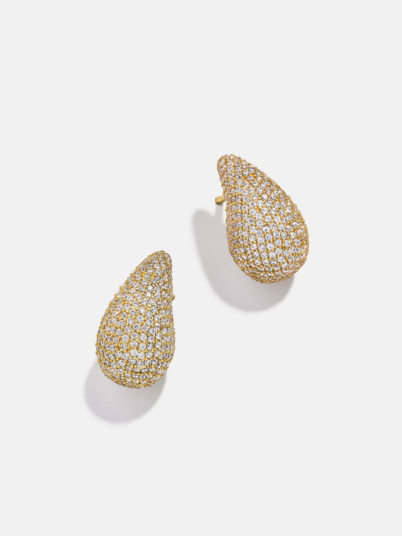 Ella 18K Gold Earrings - 18K Gold Plated Pavé sold by BaubleBar