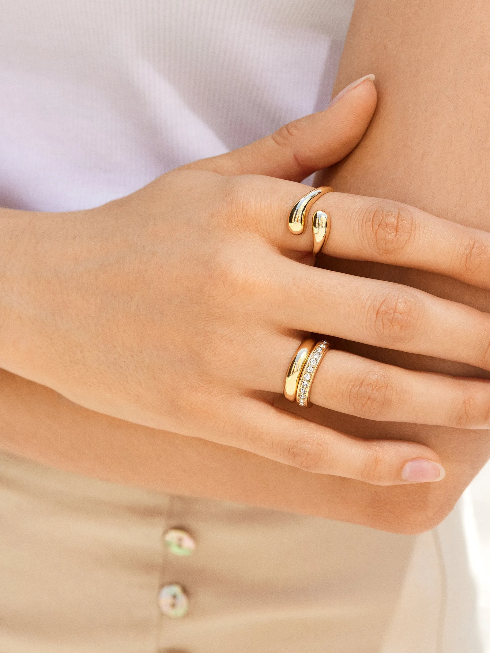 Darcy Ring Set - Gold/Pavé sold by BaubleBar product image thumbnail 2