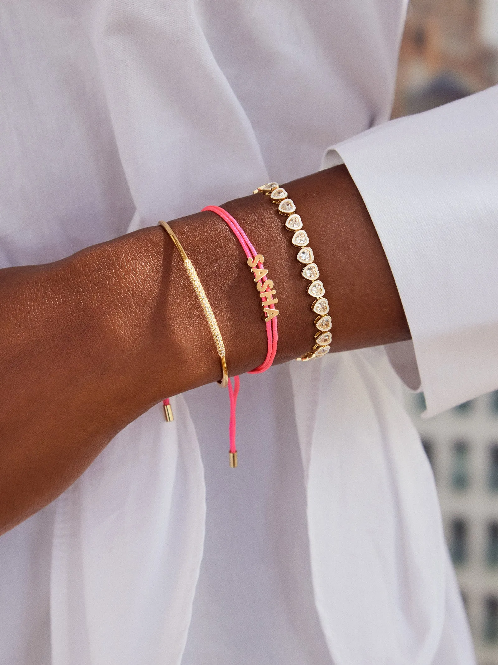 Custom Cord Bracelet - Hot Pink sold by BaubleBar product image thumbnail 2