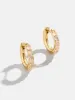 18K Gold Semi-Precious Huggie Earrings - Rose Quartz sold by BaubleBar