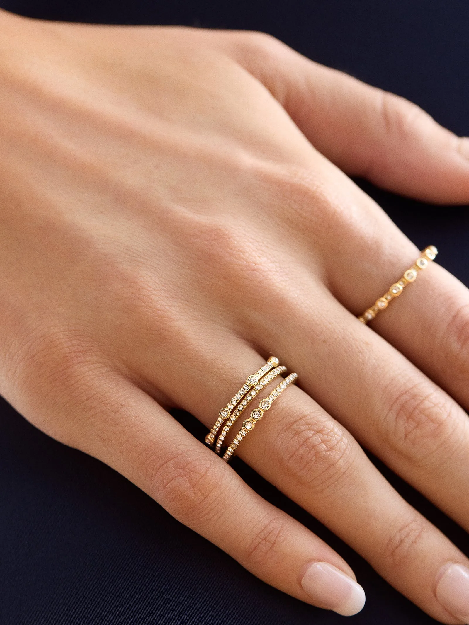 Maggie Ring Set - Gold/Pavé sold by BaubleBar product image thumbnail 2