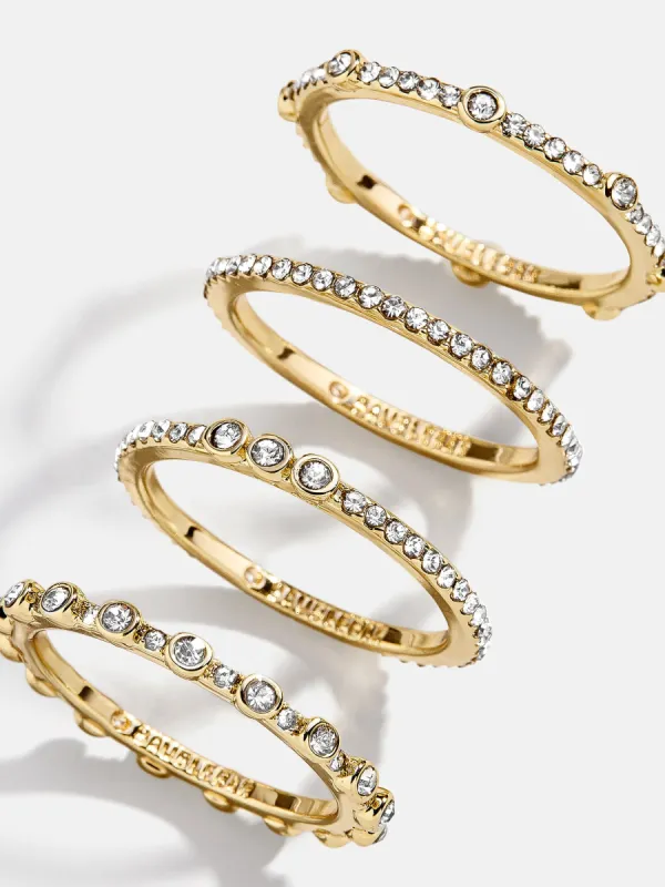 Maggie Ring Set - Gold/Pavé sold by BaubleBar