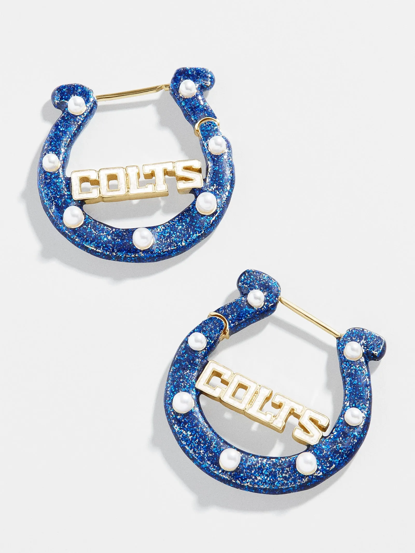 Indianapolis Colts NFL Horseshoe Hoop Earrings - Indianapolis Colts sold by BaubleBar