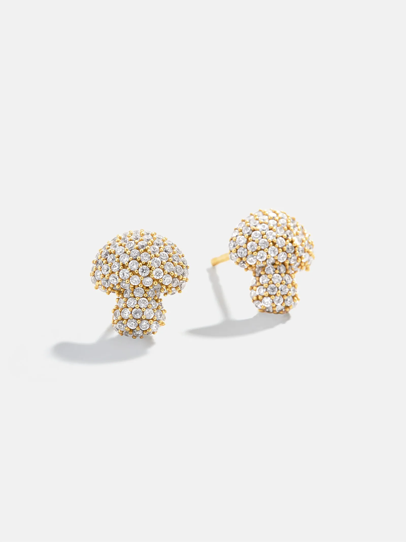 18K Gold Mushroom Earrings - Gold/Pavé sold by BaubleBar